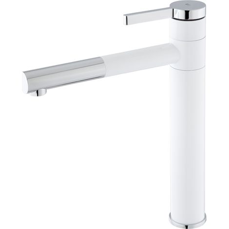 Essebagno Ultrate Spültisch-Mischbatterie weiß und verchromt