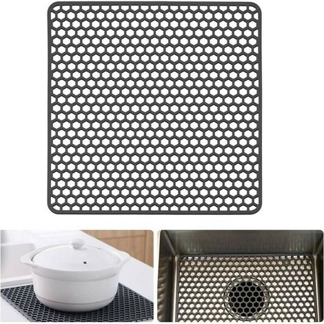 Tapis De Protection Pour Evier - En Silicone - 34 X 34 Cm - Pour Evier En Acier Inoxydable Ou En Porcelaine - 1 Unite (1/5)