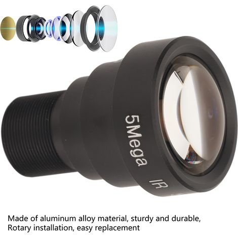Einzelobjektiv für Überwachungskameras – 50 mm, 5 MP HD, M12-Anschluss (Aluminiumlegierung) (1/5)