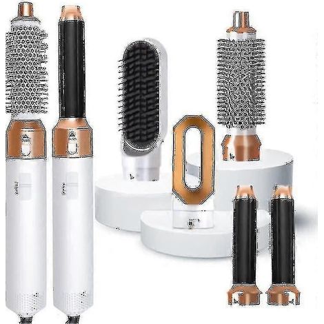 Appareil de coiffure 5 en 1 Airwrap, brosse à air chaud, sèche-cheveux, lisseur (Or blanc) (1/4)