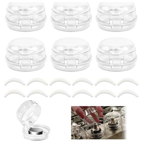 6 Cache-Boutons de Cuisinière pour Sécurité Bébé, Couverture de Bouton pour Cuisinière, Bloc de Protection pour la Sécurité de Enfants, Bouton de Sécurité Four, Protection pour Cuisinière à Gaz (1/5)