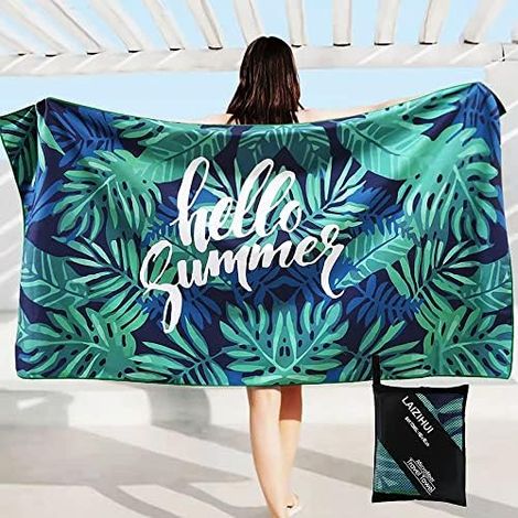 CSPARKV 160x80cm Microfiber Sandproof Beach Towel, Lightweight, Sandproof and Quick Drying Beach Blanket - Large Picnic Blanket, (1/4)