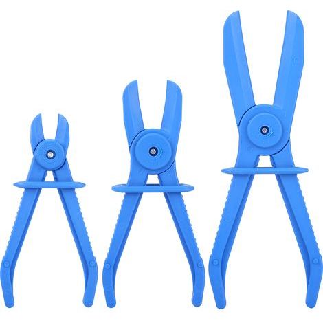 3-teiliges Werkzeugset für flexible Kunststoffschlauchschellen für Brems-, Kraftstoff- und Wasserleitungen – Blaues Set (1/5)