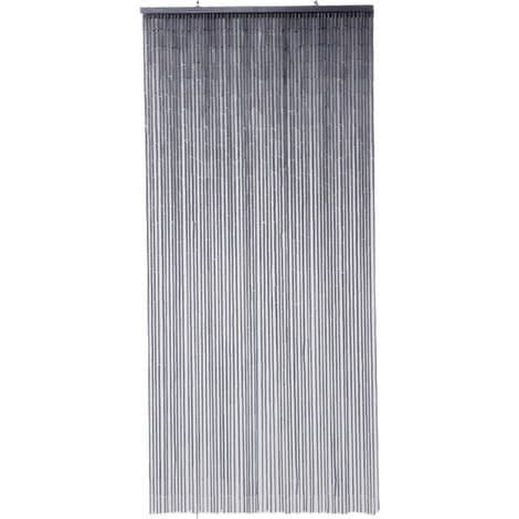 Rideau de porte Perles Bambou, Intérieur et Extérieur, Porte d’entrée, porte intérieure, porte fenêtre 90x200cm - Anthracite n°4.