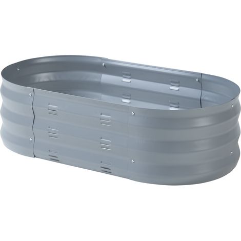 Fioriera rialzata acciaio zincato 90 x 50 x 25 cm antracite 030009506