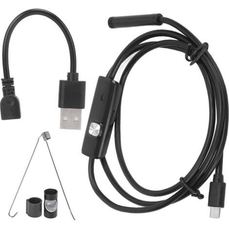 Endoscope Industriel AN97-7 IP67 Étanche 7mm avec Caméra, 6 LED, Câble de 10m pour Inspection