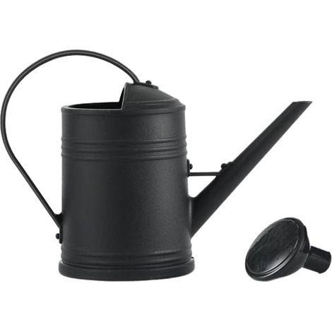 Arrosoir 2L/Arrosoir à Long Bec en Plastique avec Tête de Pulvérisation Amovible/Arrosoir pour Outils de Jardin Portables de Grande Capacité (Noir)