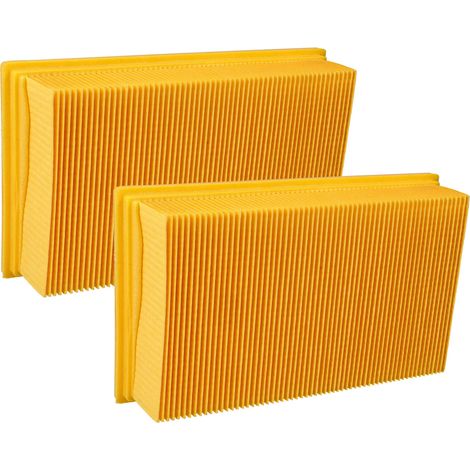 vhbw 2x Filtro plisado plano reemplaza Bosch 607432033 para aspiradora, aspiradora seco y húmedo - Elemento filtrante