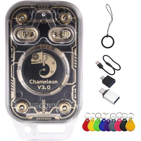Émulateur de carte à puce RFID Chameleon V3.0 + lecteur de puce porte-clés 9XUID, copieur d'étiquettes IC ID 125K 13,56M, lecteur/graveur NFC (1/5)