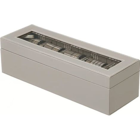 Scatola Porta 5 Orologi Grigio Pelle Sintetica Portagioie Custodia Portaorologi (1/4)