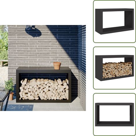 vidaXL Portant de bois de chauffage noir 100x40x60 cm acier (1/5)