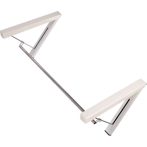 Sèche-linge mural rétractable blanc pliable sans perçage 2 pièces tube acier inoxydable 110 cm cintre à linge pour chambre bureau (1/5)