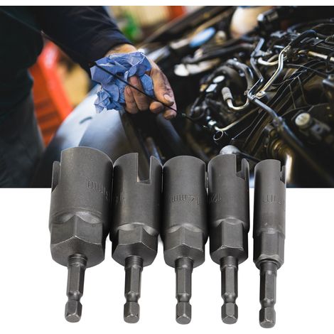 Ensemble de 5 pièces comprenant des tournevis papillon à tige de 1/4", des clés à douille, des inserts pour tournevis et des douilles pneumatiques profondes à dégagement rapide. (1/5)