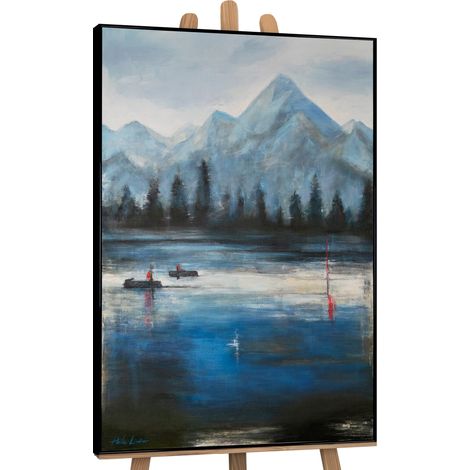 Gemälde Waldhorizonte Rahmen Schwarz 120x80 cm (1/5)