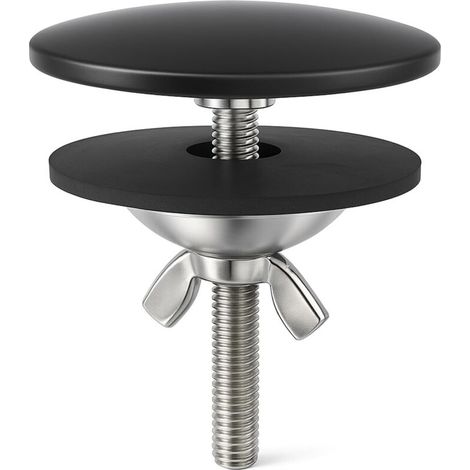 Couvercle de Trou d'Évier, Couvercle de Trou de Robinet 5 cm, en Laiton Chromé, Bouchon de Trou d'Évier pour la Cuisine et la Salle de Bain à Domicile, Couvercle d'Évier (Noir)