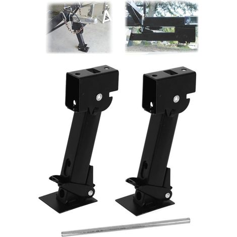 Stabilisateur Bequille Remorque,2 Pièces De Cric Stabilisateur Camping Car En Fer,Support Réglable De 650 Livres,Capacité De Levage De 1 000 Lb,Anti-Rouille,Convient Aux Camping-Cars,Caravanes,Etc. (1/5)