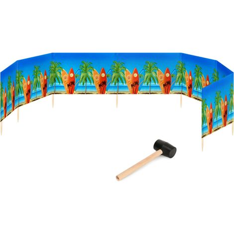 Garronda Paravent Plage Coupe-Vent Camping Brise-Vent avec Marteau en Caoutchouc 10 m GAEX001 (Planches de Surf, 10 m)