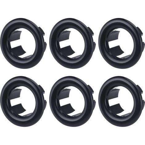 6pcs Sink Overflow Ring Cover Bathroom Sink Overflow Ring Black