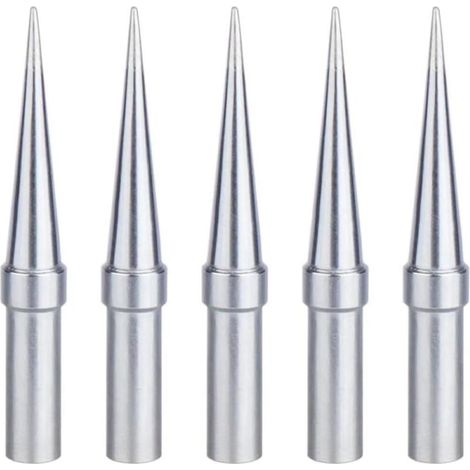 Panne à Souder, 5 Pièces Pointe de Fer à Souder Conico 0,4 mm de Remplacement, Pointes de Soudure Cuivre Plaqué Nickel, Applicable for Weller WESD51 WES51 WES50