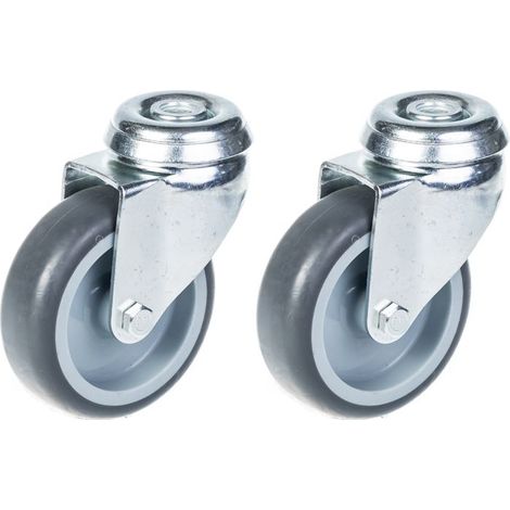 Rueda - 75mm - Caucho - Giratoria - Capacidad 120kg - Conjunto de 2