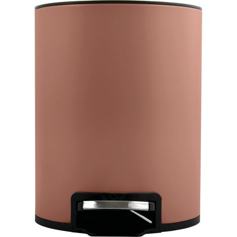 Poubelle à pédale Inox RIKU 3L Terracotta mat Spirella (1/5)