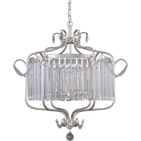 Italux Rinaldo - Pendentif à suspendre classique champagne argenté 6 lumières, E14 (1/3)