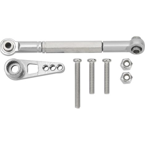 Kit de liaison de direction 1:12 en alliage d'aluminium, tringle de traction pour voiture RC MN86K, accessoire argenté (1/5)