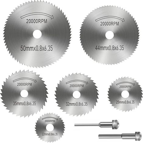 Jeu de 8 lames de scie HSS, lames de scie circulaire, meuleuse à disque, disque de coupe pour bois, meules, mini-lame de scie circulaire, lames de scie rotatives, pour bois, plastique, métal (1/5)