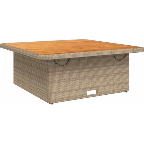 Maison Exclusive - Tavolo da Giardino Beige 110x110x71cm Polyrattan e Legno Acacia