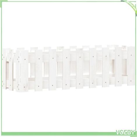 Lit surélevé de jardin - FAFEICY - 832473 - Pin massif - Blanc - 100x30x30 cm (1/5)