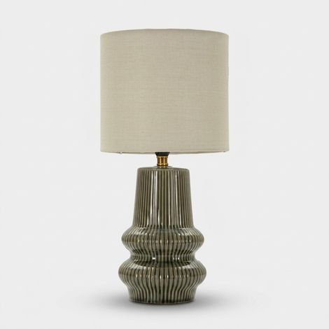 Lampada da tavolo in ceramica con paralume in tessuto Harmony (1/4)