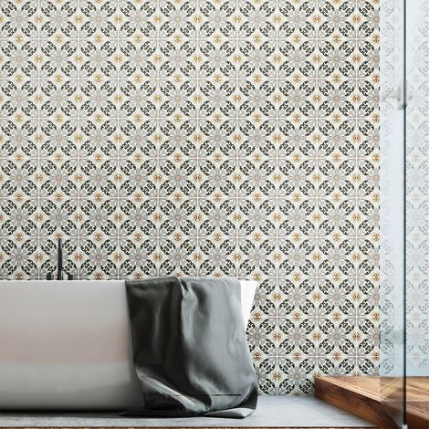 Sticker Mural Carrelage adhésif Cuisine Salle de Bain - 30 STICKERS CARREAUX DE CIMENT AZULEJOS BELMIRO - 30stickers20x20cm (1/5)
