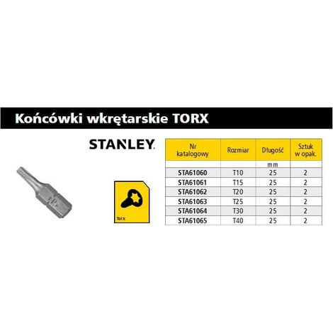 Stanley STA61061-XJ punta de destornillador 2 pieza(s)