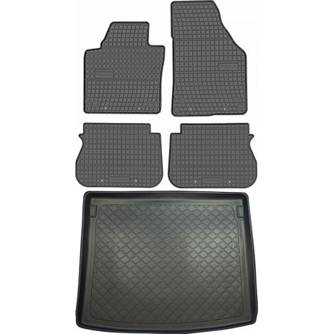Juego de alfombrillas de goma para Volkswagen Caddy III Kombivan (2004-2020) + alfombrilla para el maletero. (1/5)
