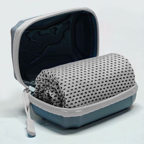 Serviette de sport rafraîchissante 30x80 cm, serviette microfibre absorbante à séchage rapide avec effet froid, idéale pour course, fitness et sports en plein air, grise