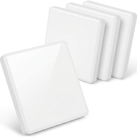 Lot de 4 Cache Prise Murale Blanc 86mm, Plaque Obturateur Carrée pour Interrupteur et Prise Électrique, Couvercle de Finition Lisse en Plastique Rigide, Fixation Adhésive Facile Sans Perçage (1/5)
