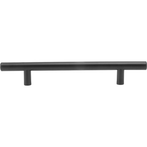 Lot de 10 poignées de porte de placard en T, en acier inoxydable, style moderne, pour chambre ou salon, noires. (1/5)