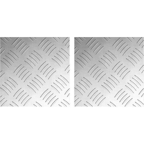 Bandes antidérapantes carrées pour escaliers, lot de 2, argentées, 20 x 20 cm, aluminium. (1/5)