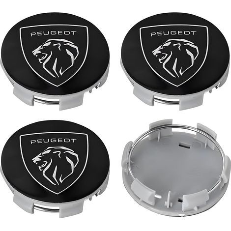 4 pièces Cache Moyeux, pour Peugeot 207 307 407 308 607 508 3008 2008 (60mm) Centre de Jante Capuchons Moyeu Roue Bouchon Enjoliveur Voiture Accessoires décoration (1/5)