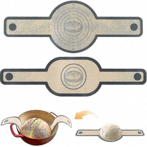 Tapis de cuisson en silicone pour pain, lot de 2, pour cocotte en fonte, en silicone pour pain au levain (1/5)