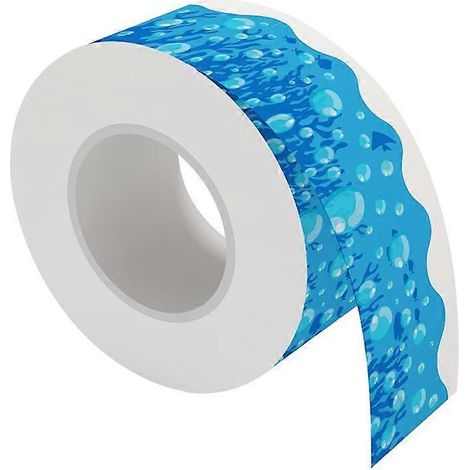 20 m de bordures autocollantes bleues pour tableau d'affichage, motif bulles, style tableau noir (1/5)