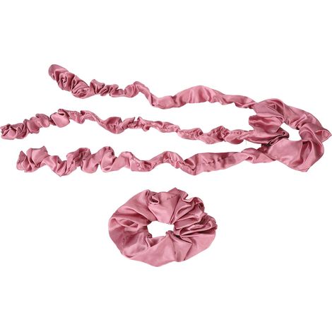 Rouleau à friser sans chaleur avec scrunchie, bandeau cheveux pour dormir, bigoudis de nuit, outil de coiffage rose (1/5)
