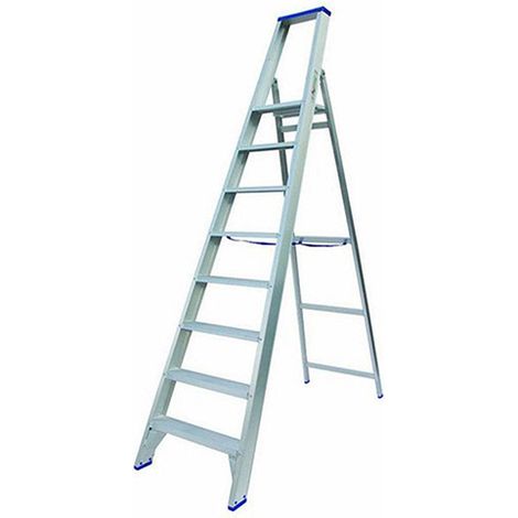Matisère – Escabeau alu 10 marches – Hauteur de travail max. 4.50m – Charge admissible 350kg – Marches antidérapantes 100mm – PT10