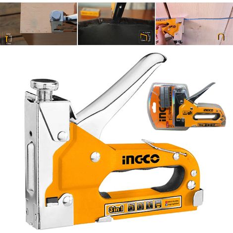 Spillatrice Graffatrice Chiodatrice INGCO manuale per legno regolabile - 3 in 1 (1/4)