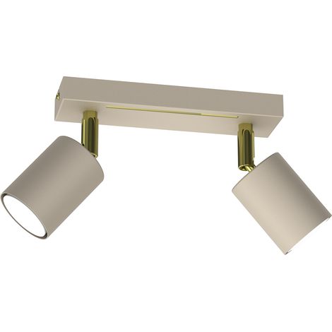 Rampe 2 spots orientables crème/or GU10 8W Luminex