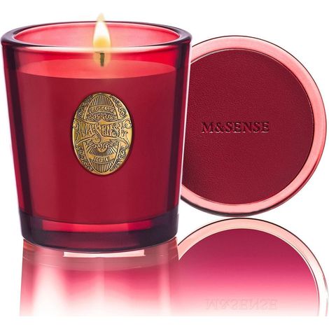 Duftkerze Rote Kamelie 260g Sojawachs 55h Brenndauer Geschenk für Sie & Ihn