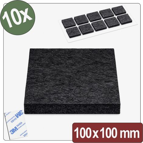 Quadrios 26SA137 Filzgleiter selbstklebend, rund Schwarz (L x B x H) 100 x 100 x 4 mm 10 St.