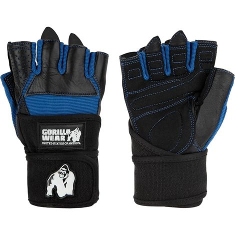 Guanti avvolgenti Gorilla Wear Dallas, taglia 3XL, neri e blu.