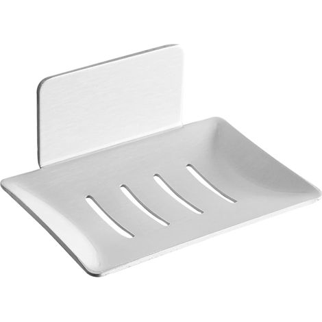 Porte-Savon - Porte-Éponge - Support Mural Sans Perçage - Ventouse À Vide - Aluminium - Salle De Bain Cuisine - 1 Pièce (1/5)