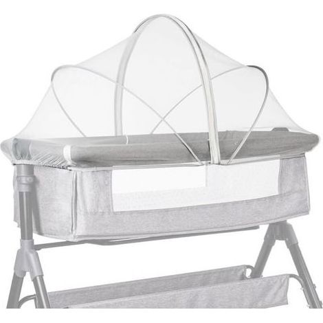 Moustiquaire universelle pour berceau avec fermeture éclair, tente de lit bébé en tissu à mailles fines pour une utilisation intérieure et extérieure (blanc, 60 x 105 cm) (1/4)